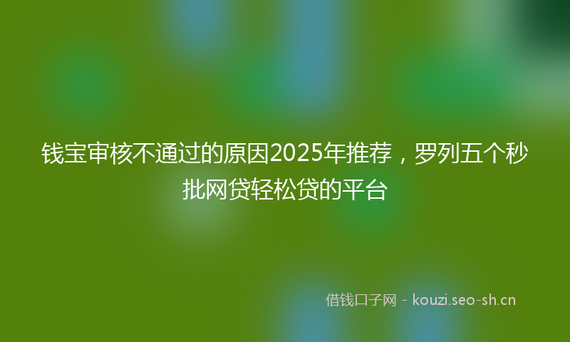 钱宝审核不通过的原因2025年推荐，罗列五个秒批网贷轻松贷的平台
