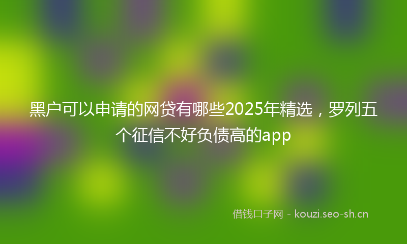 黑户可以申请的网贷有哪些2025年精选,罗列五个征信不好负债高的app