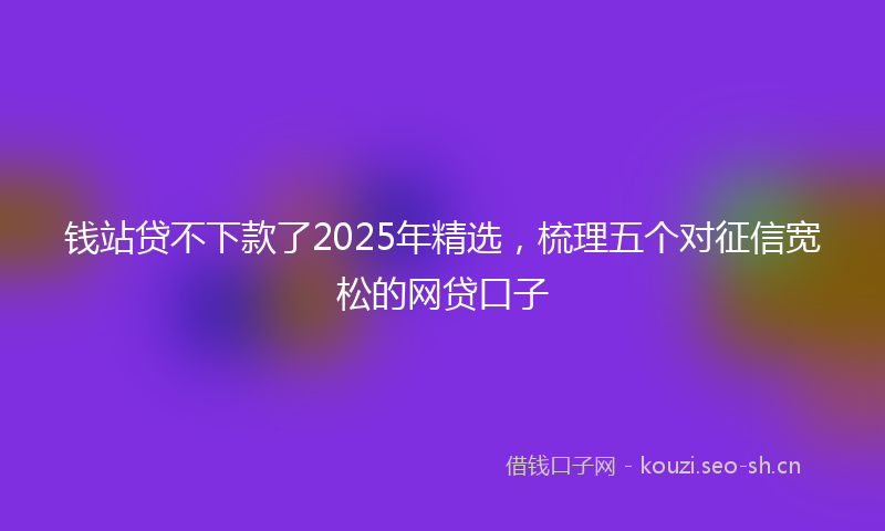 钱站贷不下款了2025年精选，梳理五个对征信宽松的网贷口子