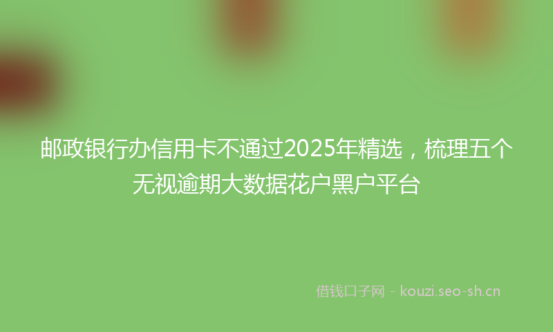 邮政银行办信用卡不通过2025年精选，梳理五个无视逾期大数据花户黑户平台