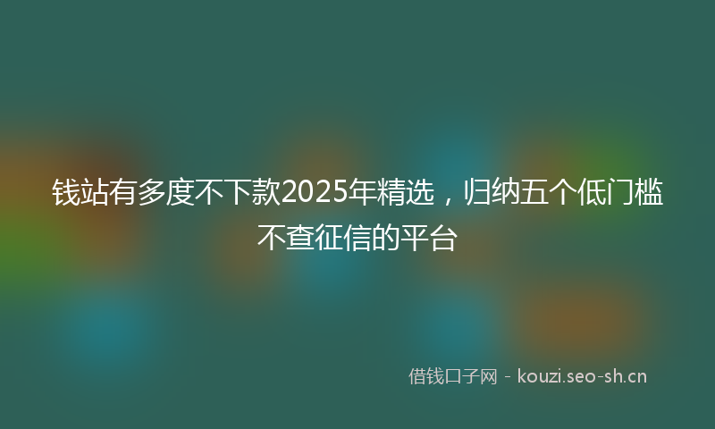 钱站有多度不下款2025年精选，归纳五个低门槛不查征信的平台