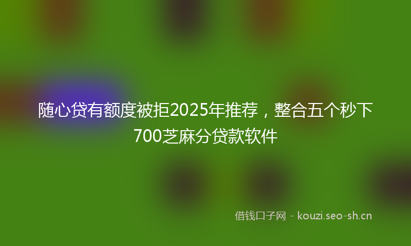 随心贷有额度被拒2025年推荐，整合五个秒下700芝麻分贷款软件