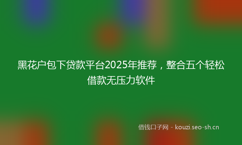 黑花户包下贷款平台2025年推荐，整合五个轻松借款无压力软件