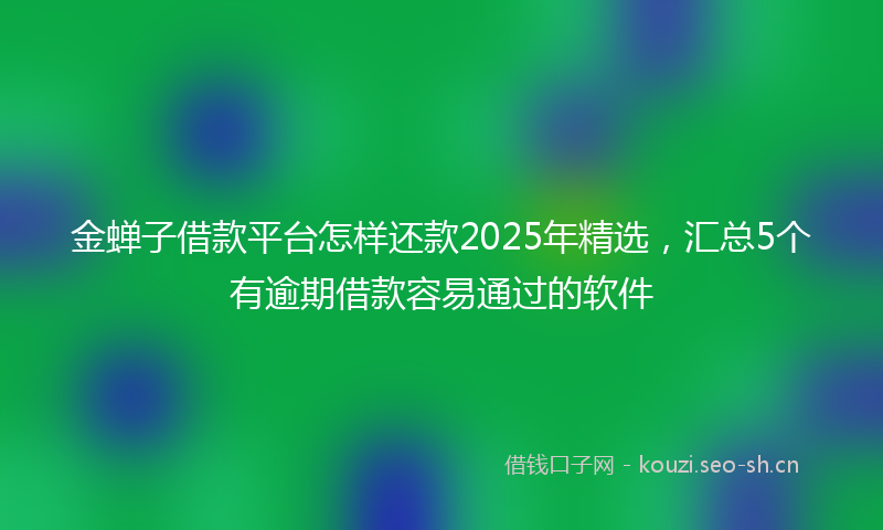 金蝉子借款平台怎样还款2025年精选，汇总5个有逾期借款容易通过的软件