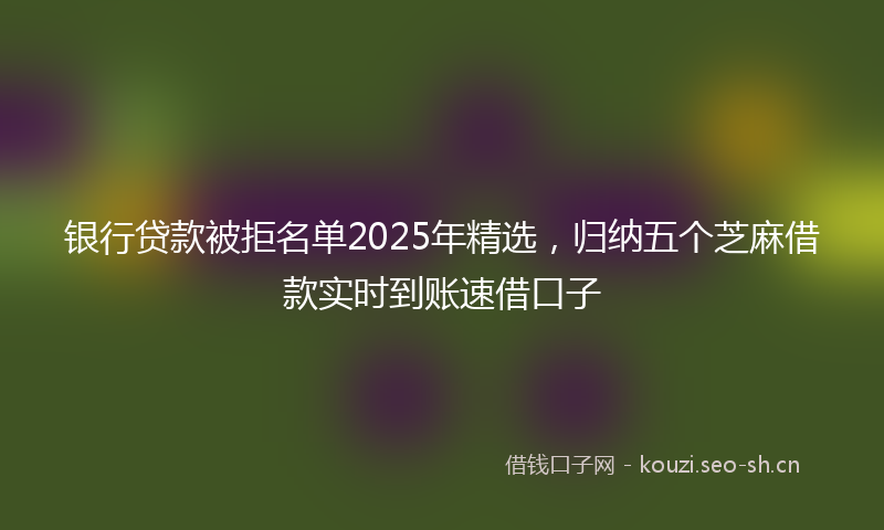 银行贷款被拒名单2025年精选，归纳五个芝麻借款实时到账速借口子