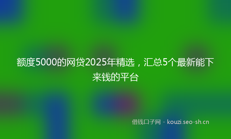 额度5000的网贷2025年精选，汇总5个最新能下来钱的平台