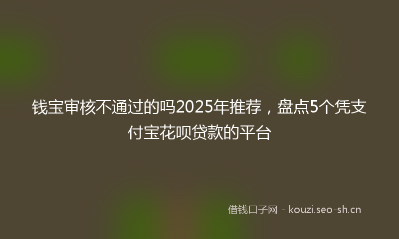钱宝审核不通过的吗2025年推荐,盘点5个凭支付宝花呗贷款的平台
