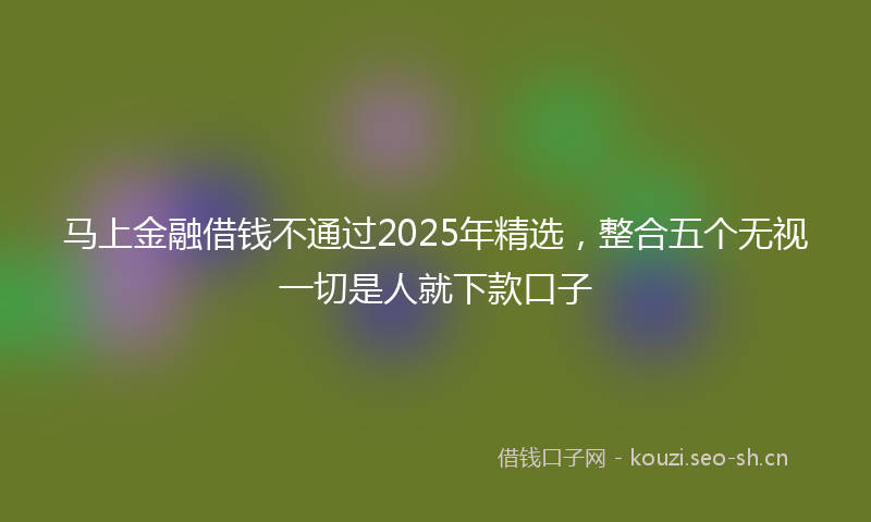 马上金融借钱不通过2025年精选，整合五个无视一切是人就下款口子