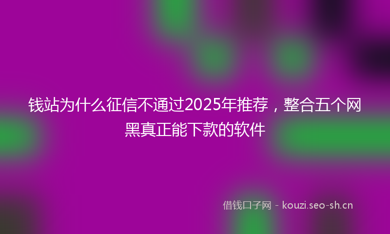 钱站为什么征信不通过2025年推荐，整合五个网黑真正能下款的软件