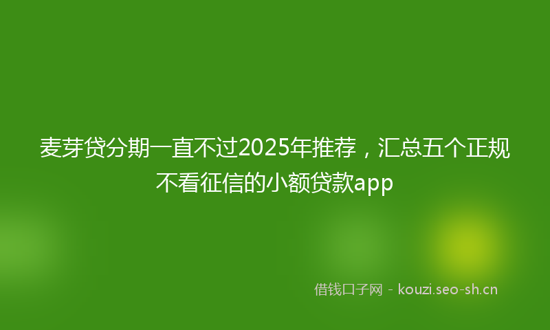 麦芽贷分期一直不过2025年推荐,汇总五个正规不看征信的小额贷款app