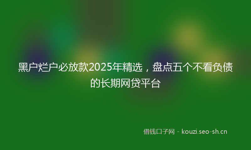 黑户烂户必放款2025年精选，盘点五个不看负债的长期网贷平台