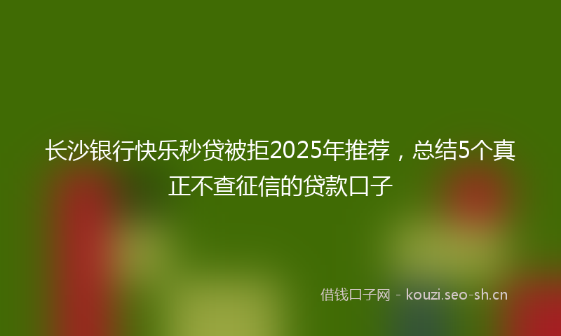 长沙银行快乐秒贷被拒2025年推荐，总结5个真正不查征信的贷款口子