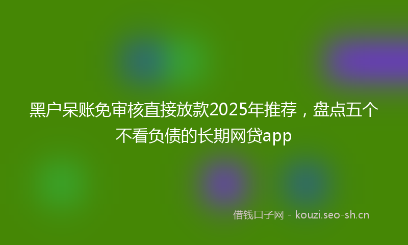 黑户呆账免审核直接放款2025年推荐，盘点五个不看负债的长期网贷app