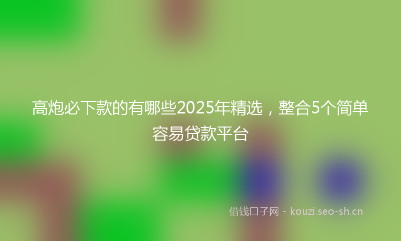 高炮必下款的有哪些2025年精选，整合5个简单容易贷款平台