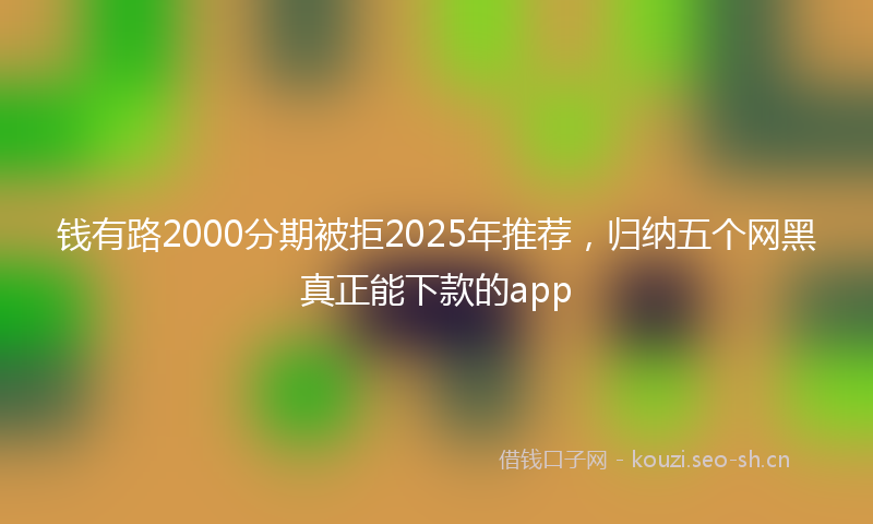 钱有路2000分期被拒2025年推荐，归纳五个网黑真正能下款的app