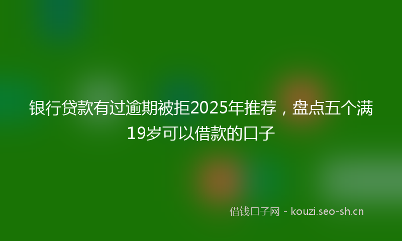 银行贷款有过逾期被拒2025年推荐，盘点五个满19岁可以借款的口子