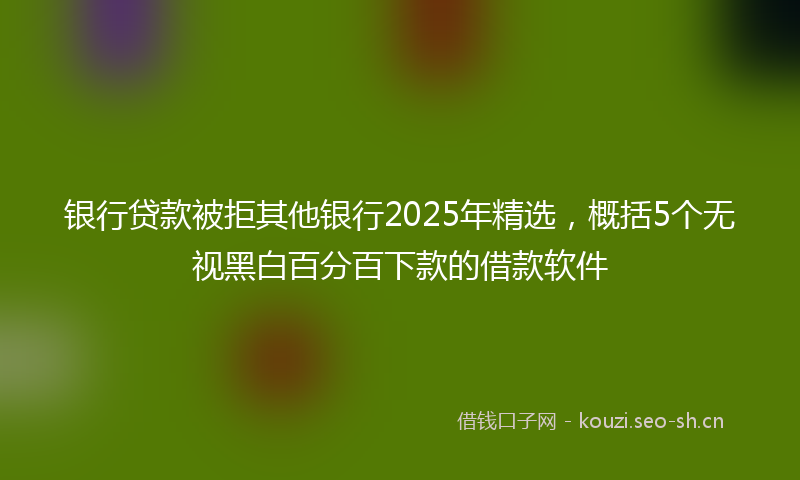 银行贷款被拒其他银行2025年精选，概括5个无视黑白百分百下款的借款软件