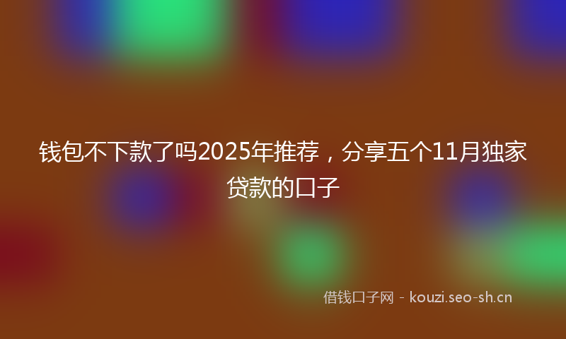 钱包不下款了吗2025年推荐,分享五个11月独家贷款的口子