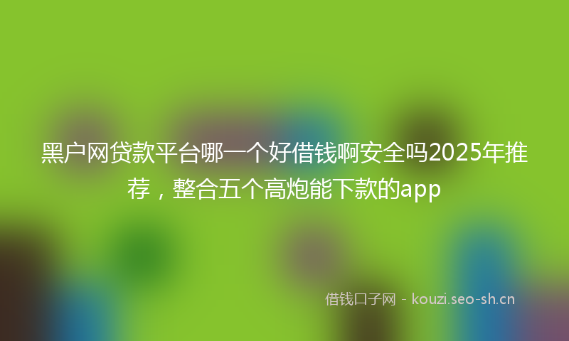 黑户网贷款平台哪一个好借钱啊安全吗2025年推荐，整合五个高炮能下款的app