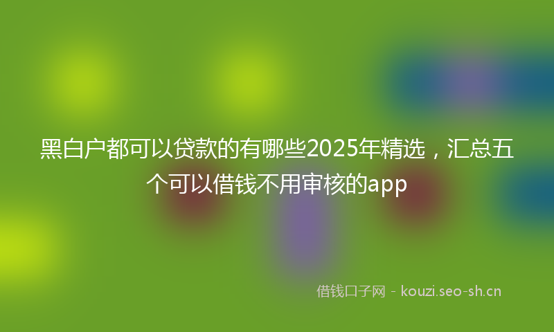 黑白户都可以贷款的有哪些2025年精选，汇总五个可以借钱不用审核的app