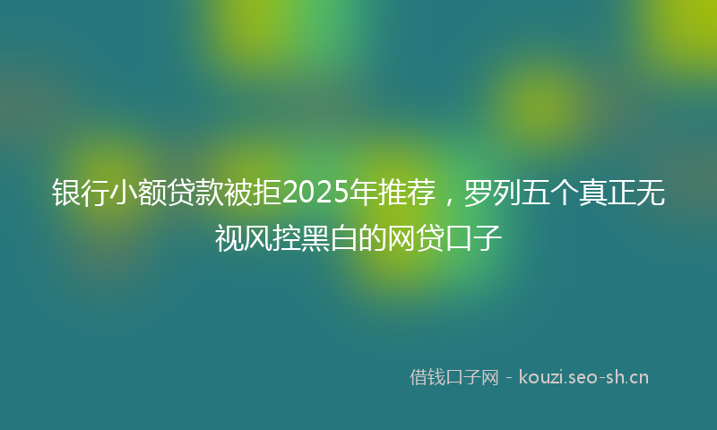 银行小额贷款被拒2025年推荐，罗列五个真正无视风控黑白的网贷口子