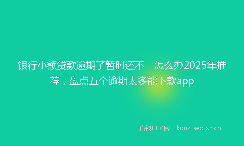 银行小额贷款逾期了暂时还不上怎么办2025年推荐，盘点五个逾期太多能下款app