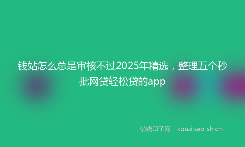 钱站怎么总是审核不过2025年精选，整理五个秒批网贷轻松贷的app