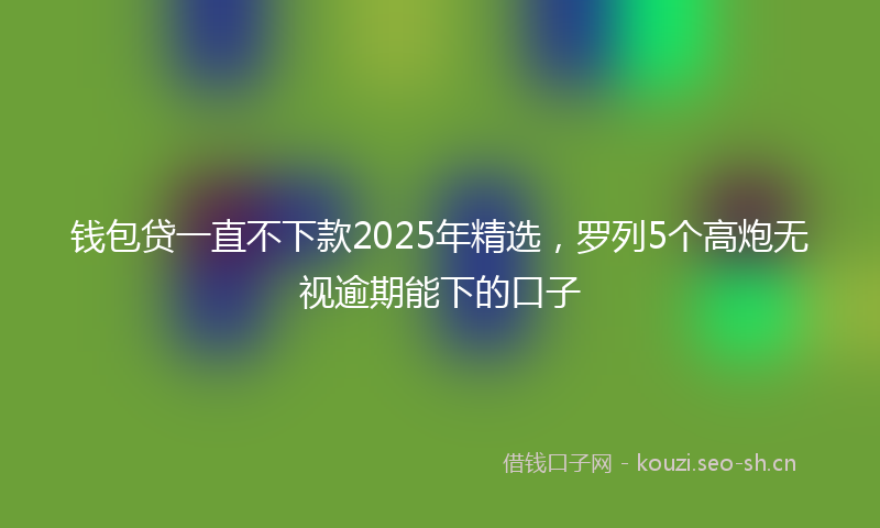 钱包贷一直不下款2025年精选，罗列5个高炮无视逾期能下的口子