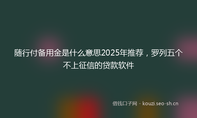随行付备用金是什么意思2025年推荐,罗列五个不上征信的贷款软件