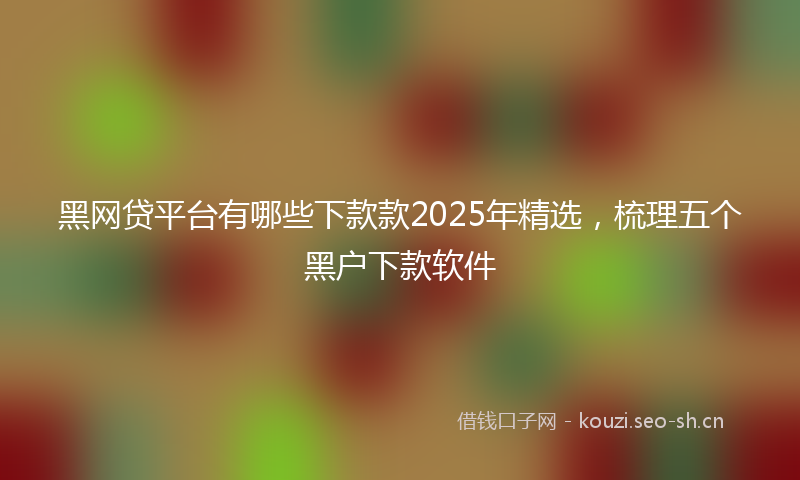 黑网贷平台有哪些下款款2025年精选，梳理五个黑户下款软件