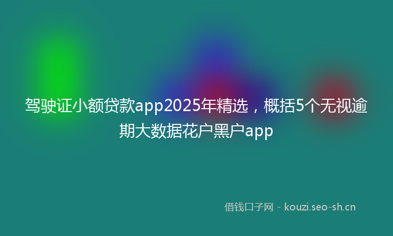 驾驶证小额贷款app2025年精选，概括5个无视逾期大数据花户黑户app