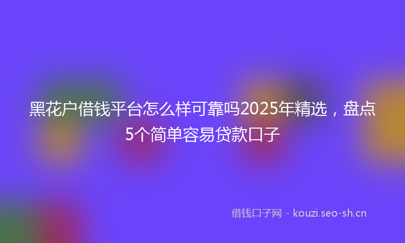 黑花户借钱平台怎么样可靠吗2025年精选，盘点5个简单容易贷款口子