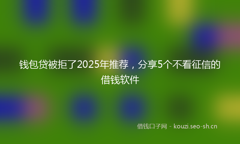 钱包贷被拒了2025年推荐，分享5个不看征信的借钱软件
