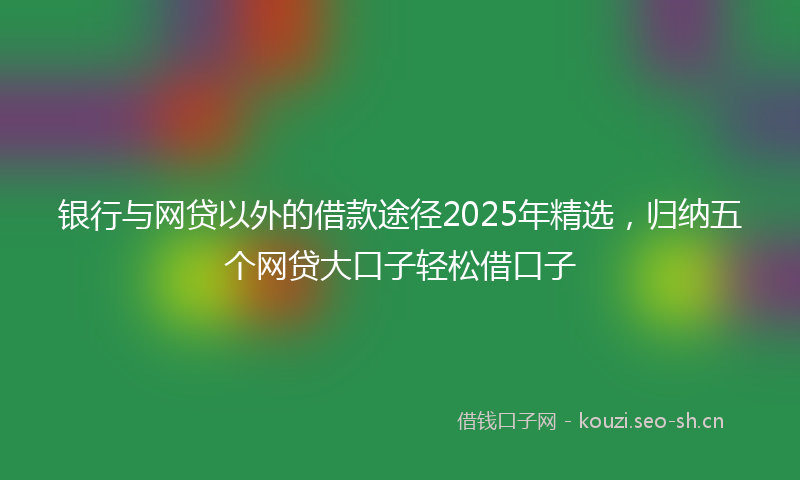 银行与网贷以外的借款途径2025年精选,归纳五个网贷大口子轻松借口子