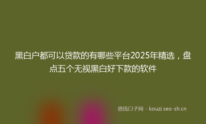 黑白户都可以贷款的有哪些平台2025年精选，盘点五个无视黑白好下款的软件