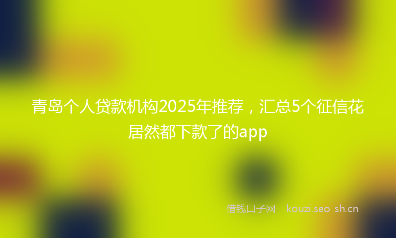 青岛个人贷款机构2025年推荐，汇总5个征信花居然都下款了的app