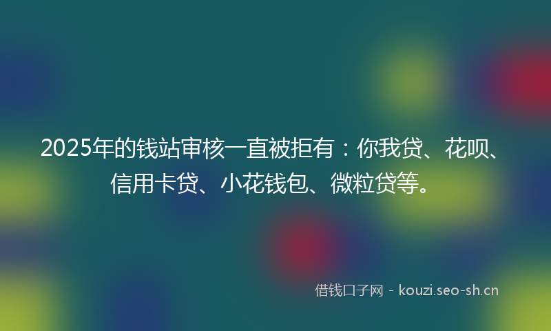 2025年的钱站审核一直被拒有：你我贷、花呗、信用卡贷、小花钱包、微粒贷等。