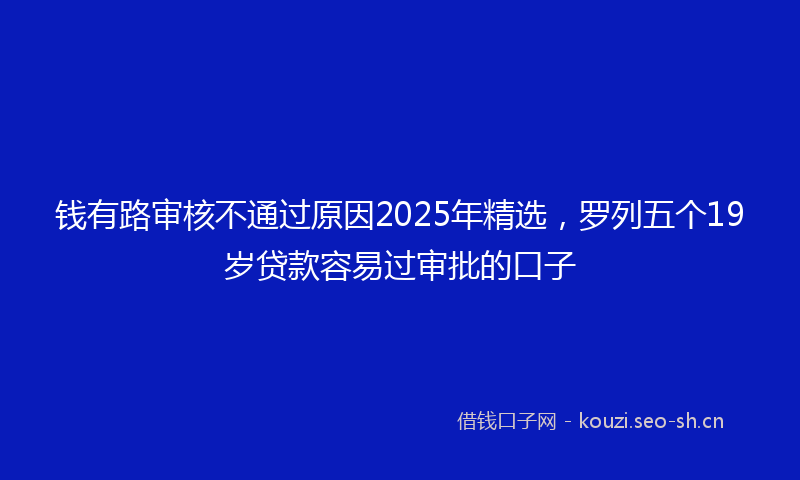 钱有路审核不通过原因2025年精选，罗列五个19岁贷款容易过审批的口子