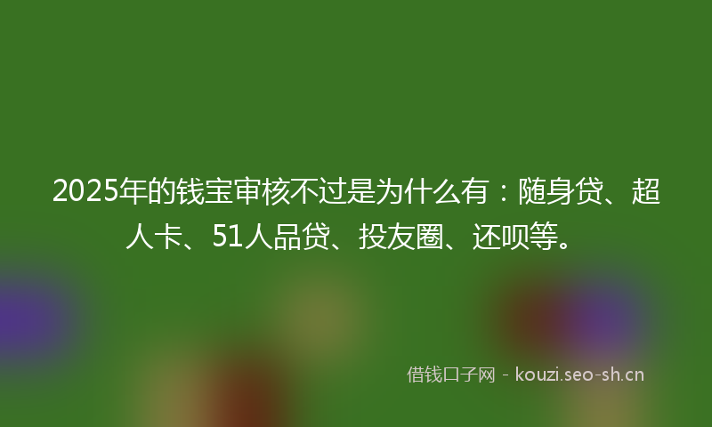 2025年的钱宝审核不过是为什么有:随身贷、超人卡、51人品贷、投友圈、还呗等。