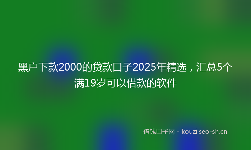 黑户下款2000的贷款口子2025年精选，汇总5个满19岁可以借款的软件