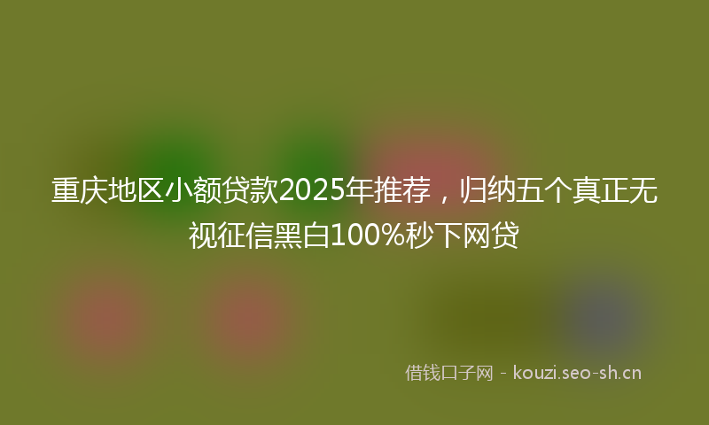 重庆地区小额贷款2025年推荐，归纳五个真正无视征信黑白100%秒下网贷