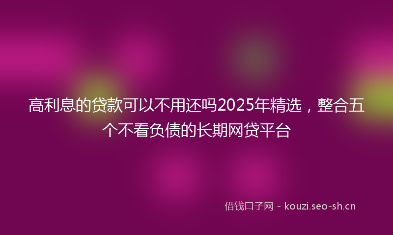 高利息的贷款可以不用还吗2025年精选，整合五个不看负债的长期网贷平台