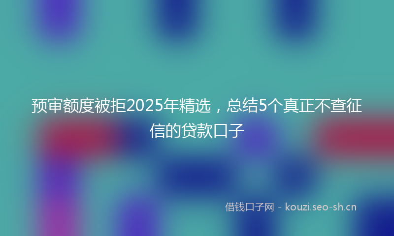 预审额度被拒2025年精选，总结5个真正不查征信的贷款口子