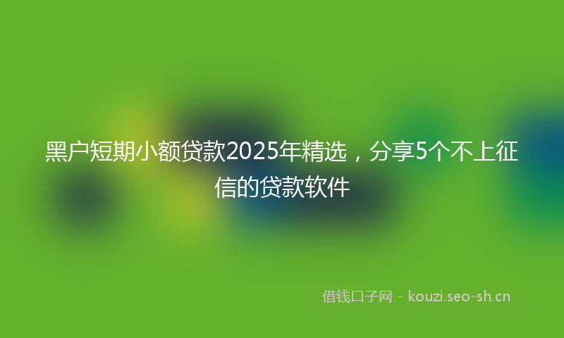 黑户短期小额贷款2025年精选，分享5个不上征信的贷款软件