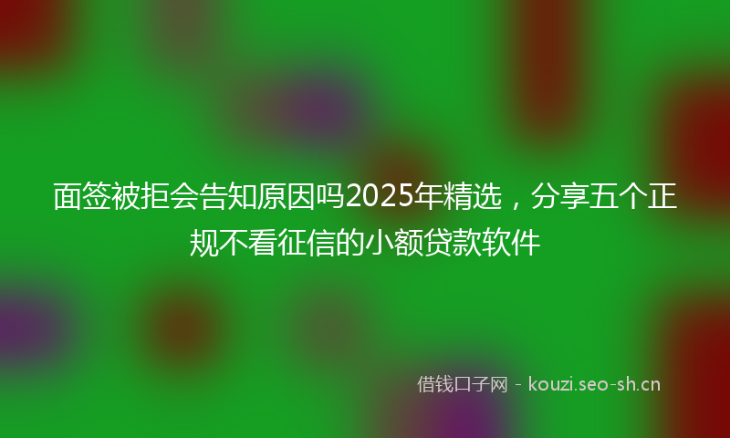 面签被拒会告知原因吗2025年精选，分享五个正规不看征信的小额贷款软件