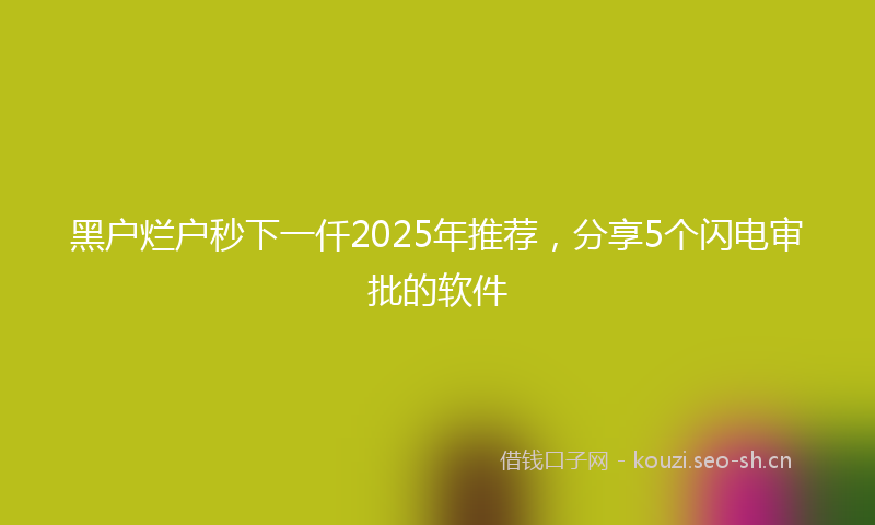 黑户烂户秒下一仟2025年推荐，分享5个闪电审批的软件
