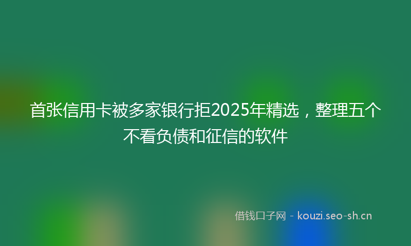 首张信用卡被多家银行拒2025年精选，整理五个不看负债和征信的软件