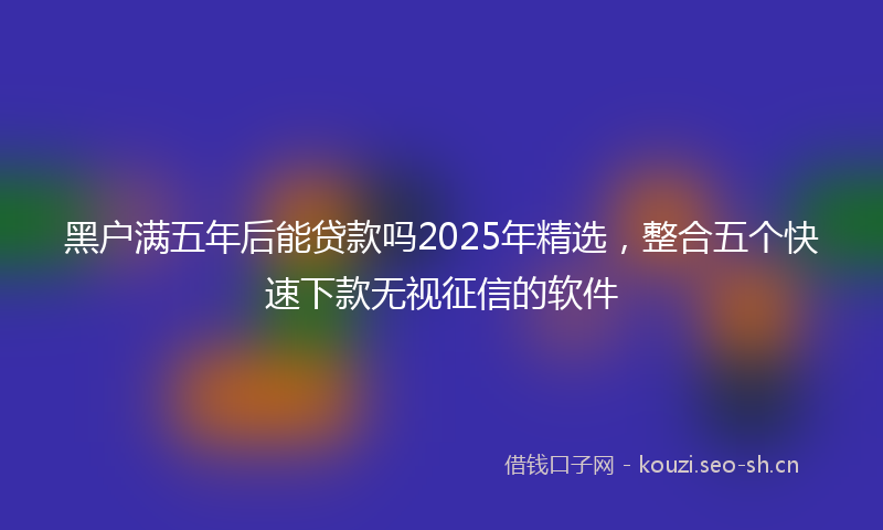 黑户满五年后能贷款吗2025年精选，整合五个快速下款无视征信的软件