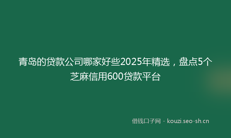 青岛的贷款公司哪家好些2025年精选，盘点5个芝麻信用600贷款平台