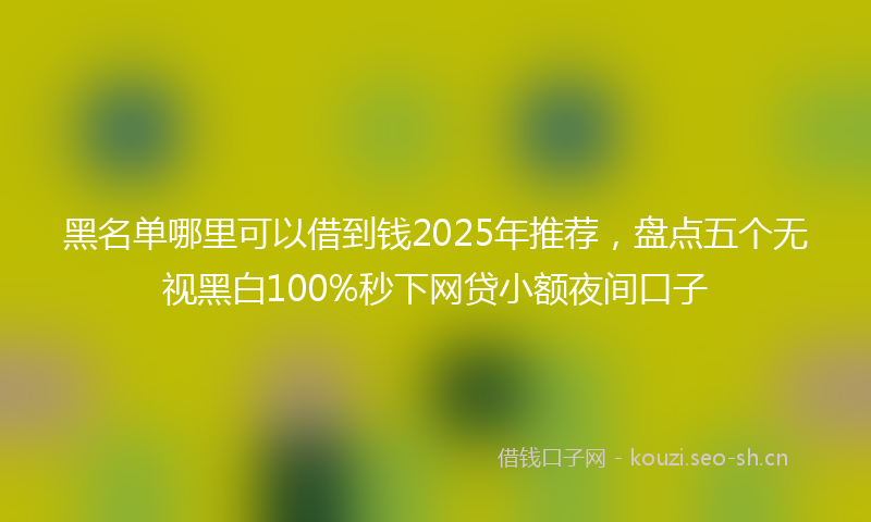 黑名单哪里可以借到钱2025年推荐,盘点五个无视黑白100%秒下网贷小额夜间口子
